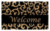 J & M Home Fashions 30 in. L X 18 in. W Black Welcome Coir Door Mat