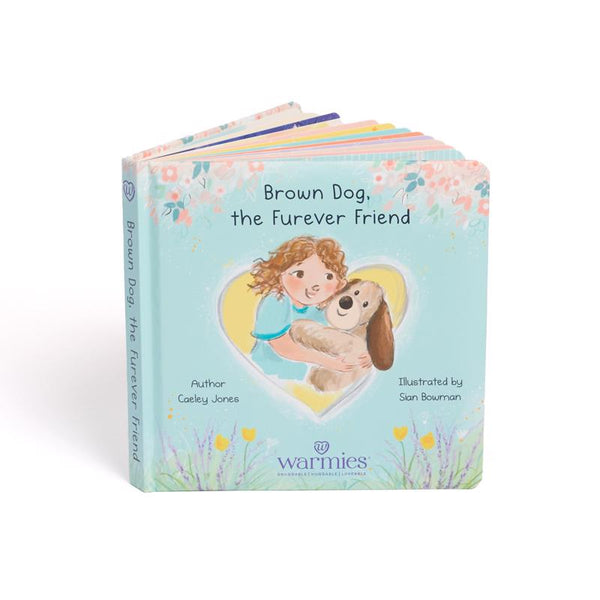 Libro de cartón de Warmies Brown Dog, el amigo eterno