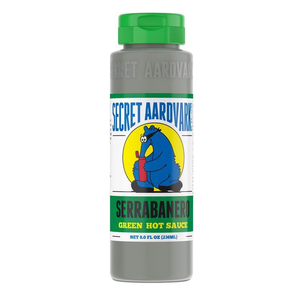 Salsa picante verde serrabanero secreta de Aardvark, 8 oz