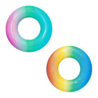 Bestway H2OGO! Multicolored Vinyl Inflatable Rainbow Swim Ring Floating Tube