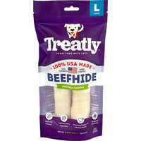 Treatly 100% Usa Beefhide Rolls, Natural, 8 in. 2 pk