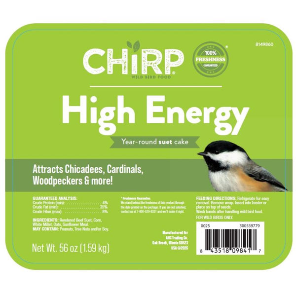 Chirp High Energy Suet Mixed Seed Suet 56 oz (Pack of 6)