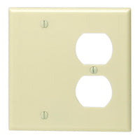 Leviton Ivory 2 gang Thermoplastic Blank/Duplex Wall Plate 1 pk