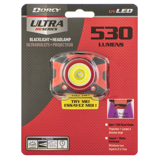 Dorcy Ultra HD Series 530 lm Red LED COB Head Lamp AAA Battery
