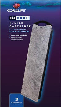 Coralife BioCube Filter Cartridge 2 pk Replacement Media for 8 14 29 Gallon Aquariums Improves Water Clarity and Filtration
