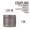 BK Products 1/2 in. FPT x 1/2 in. Dia. FPT Black Malleable Iron Coupling (Pack of 5)
