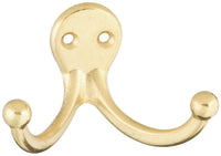 Stanley Hardware 819076 Bright Brass Double Prong Robe Hooks
