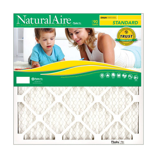 AAF Flanders NaturalAire 18 in. W x 24 in. H x 1 in. D Polyester 8 MERV Pleated Air Filter (Pack of 12)