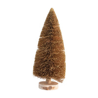Creative Co-Op Vintage Christmas Gold Bottle Brush Tree Table Decor 12 in. (Pack of 6)