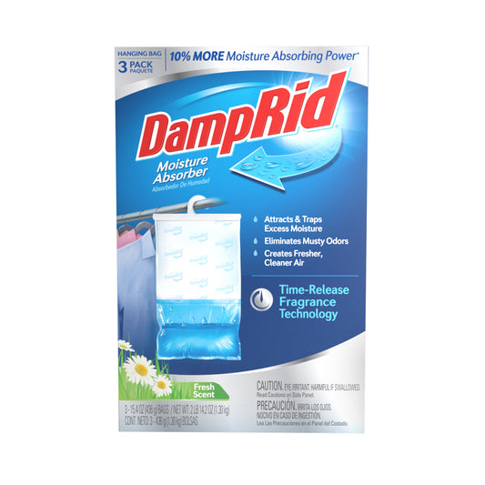 DampRid Hanging Moisture Absorber Fresh Scent 15.4 oz 3 pk (Pack of 4)