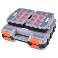 Home Plus 15 in. L x 12 in. W x 8 in. H Storage Organizer Plastic 3 compartments Black (Pack of 6)