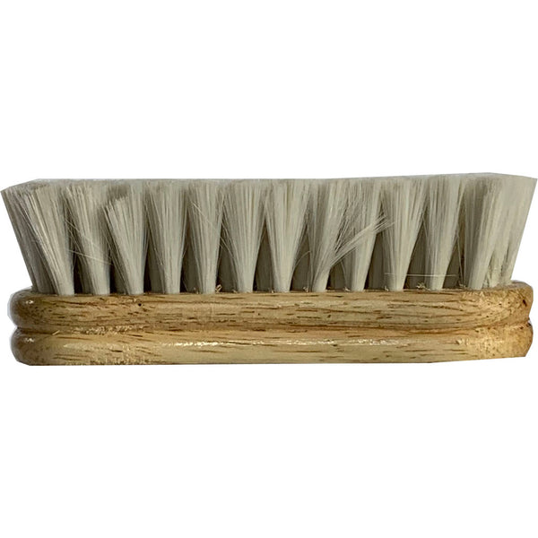 Legends Goathair Peanut Shaped Face Brush 4.5 in Soft Natural Bristles Wooden Base