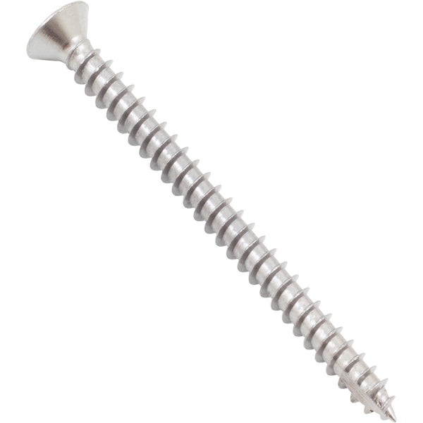 Tornillos para bisagras de puerta, n.° 9 x 2-1/4", paquete de 6, cromo satinado de Stone Harbor Hardware