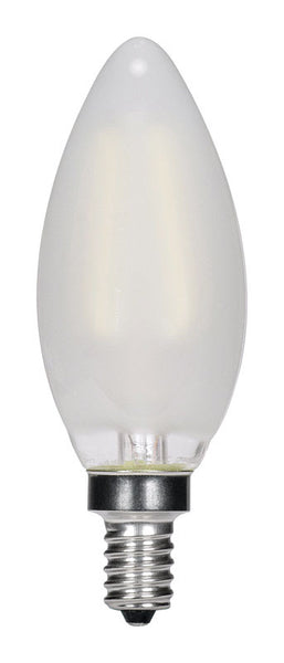 Bombilla LED Satco C11 E12 (Candelabro), luz blanca cálida, equivalente a 40 vatios, paquete de 1