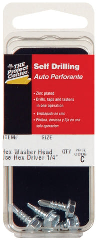 Hillman No. 10 x 3/4 in. L Hex Hex Head Zinc-Plated Steel Sheet Metal Screws 5 1 pk (Pack of 10)