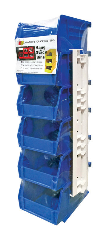 Quantum Storage 4-1/8 in. W X 5-1/2 in. H Stack and Hang Bin Polypropylene 6 pk Blue