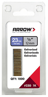 Arrow 1/2 in. 23 Ga. Straight Strip Galvanized Pin Nails 1,000 pk