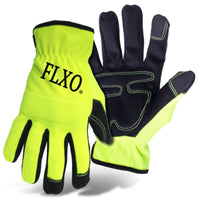 Boss FLXO Men's Outdoor Open Cuff Mechanic's Glove High-Vis Green L 1 pair