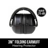 3M 25 dB Soft Foam Folding Earmuffs Black 1 pair (Pack of 5)