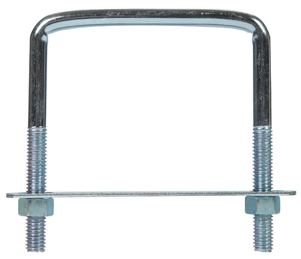 Perno en U de curva cuadrada de tamaño de madera de acero galvanizado grueso Hampton de 3/8 pulg. x 3-3/4 pulg. de ancho x 4 pulg. de largo (paquete de 5)