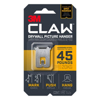3M Claw Silver Drywall Picture Hanger 45 lb 1 pk - Open Box