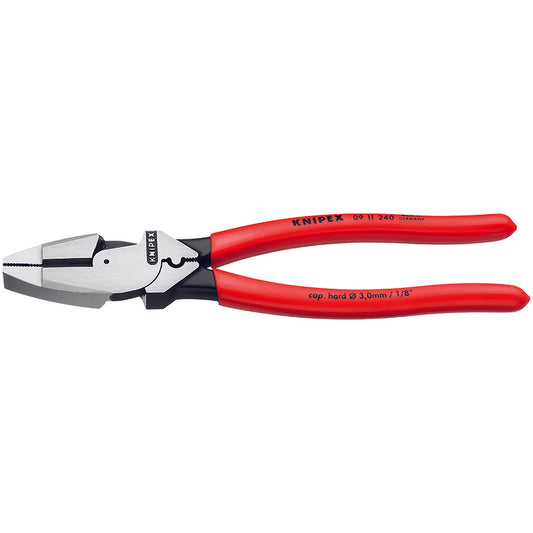 Knipex 9.5 in. Steel Lineman's Crimping Pliers Red 1 pk
