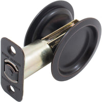 Round Pocket Door Lock, Passage (Hall/Closet) Latch, 2-3/8" Backset, RCL, Vintage Bronze by Stone Harbor Hardware (A) - Deal of The Week