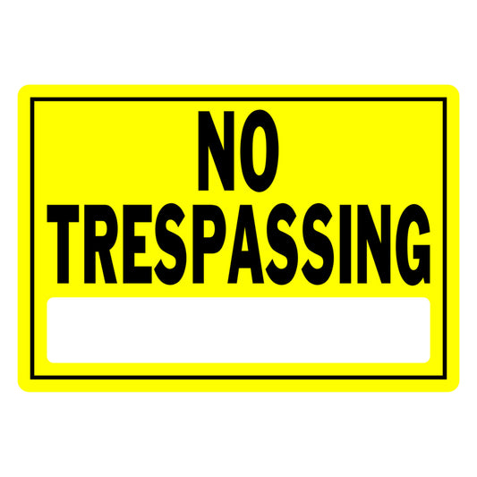 Hillman English Yellow No Trespassing Sign 10 in. H X 14 in. W (Pack of 6)