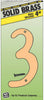 Hy-Ko 4 in. Gold Brass Nail-On Number 3 1 pc