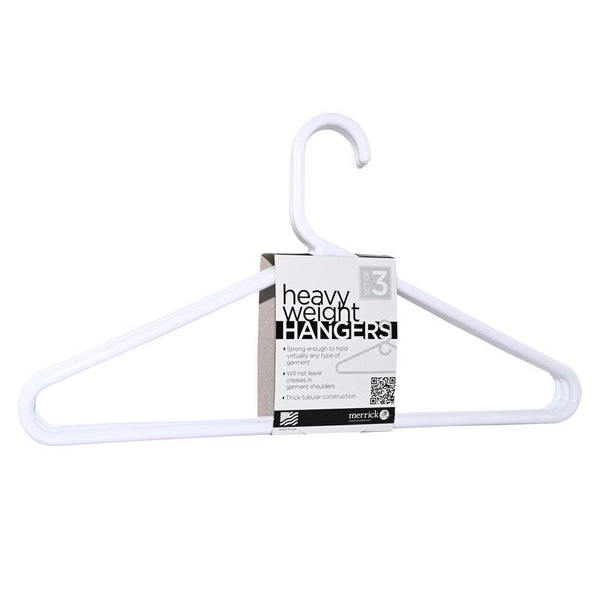 Perchas de plástico blancas resistentes para ropa ClosetSelect, paquete de 3