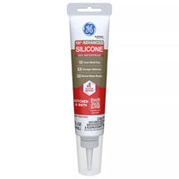 GE Advanced Almond Silicone 2 Kitchen and Bath Caulk Sealant 2.8 oz (Pack of 12)