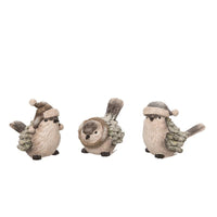 Transpac Assorted Snowbound Bird Figurine 4 in. (Pack of 6)