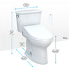 TOTO® Drake® Transitional WASHLET®+ Two-Piece Elongated 1.28 GPF TORNADO FLUSH® Toilet with C5 Bidet Seat, Cotton White - MW7863084CEG#01