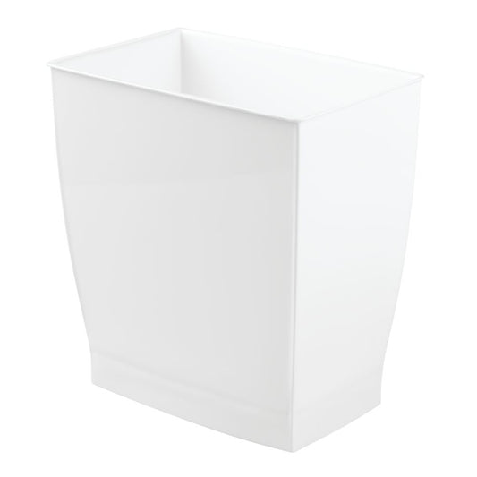 iDesign Mono White Plastic Rectangular Wastebasket