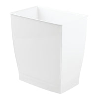 iDesign Mono White Plastic Rectangular Wastebasket