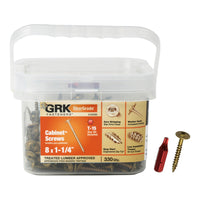 GRK Fasteners UberGrade No. 8  x 1-1/4 in. L Star Cabinet Screws 330 pk