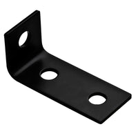 Hampton 3-1/2 in. H X 1-1/2 in. W X 1/8 in. D Black Steel Offset Leg Corner Brace (Pack of 10)