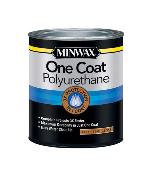 Minwax One Coat Transparent Semi-Gloss Polyurethane Stain 1 Qt.