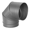 DuraVent DuraBlack 6 in. D X 6 in. D Adjustable 90 deg Galvanized Steel Stove Pipe Elbow - Open Box