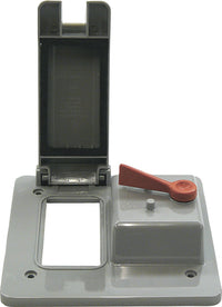 Cantex Rectangle PVC 2 gang 4-11/16 in. H X 4-7/8 in. W Toggle Cover - Deal of The Week