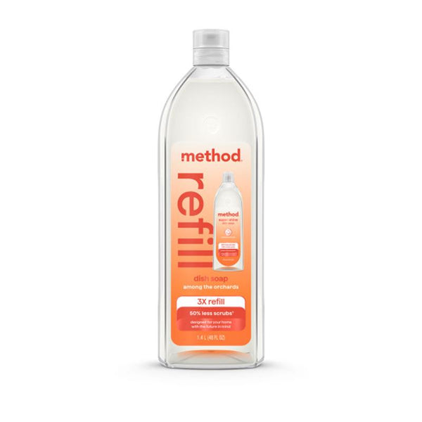 Recarga de jabón líquido para platos Method Super Shine Among the Orchards, 48 oz, 1 paquete (paquete de 3)