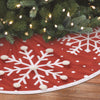 Dyno Red/White Large Snowflake Printed Tree Skirt (Pack of 4)