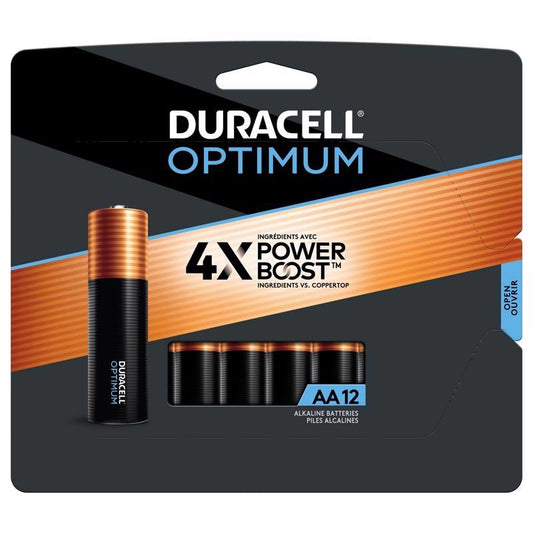 Duracell Optimum AA Alkaline Batteries 12 pk Carded