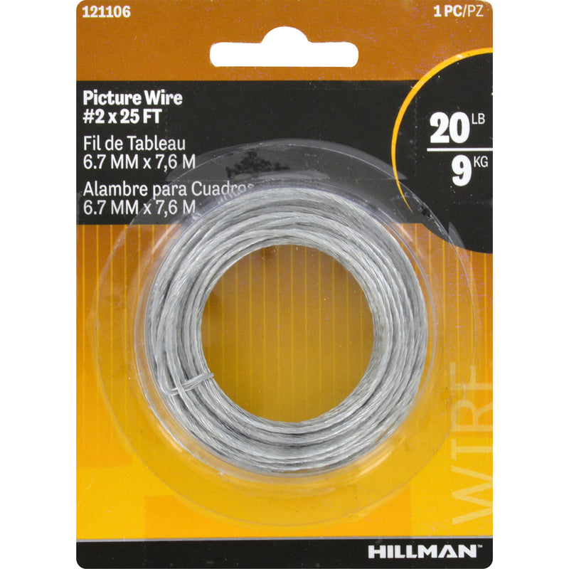 Hillman AnchorWire Steel-Plated Silver Braided Picture Wire 20 lb. 1 p