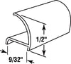 Prime-Line Glazing Channel Snap-In 0.438"W, 72" H X 0.438"W X 0.25" D Black