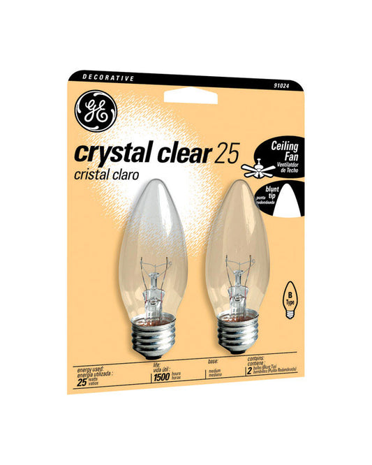 GE 25 watts B13 Decorative Incandescent Bulb E26 (Medium) Soft White (Pack of 6)