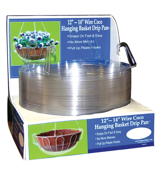 CWP Plastic Hanging Basket Drip Pan Clear (Pack of 50)