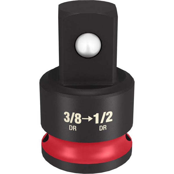 Adaptador de dado Milwaukee Shockwave de 1,41 pulg. LX con accionamiento de 3/8 pulg. X, adaptador de dado SAE, 1 pieza