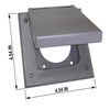 Sigma Electric Gray Metal 2-Gang Square 20/50A Receptacle Cover 4.57 H x 2.83 W in.