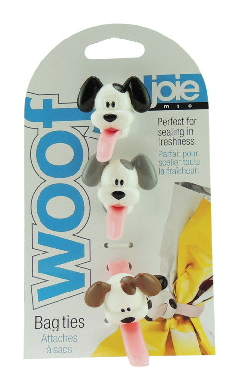 Joie Woof Assorted Colors Silicone BPA-Free Bag Ties 7 L in.